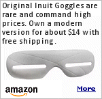 Replica Inuit Snow Googles made of plastic and available by free mail from Walmart.